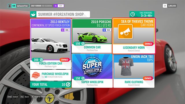 forza horizon 4 Forzathon Points