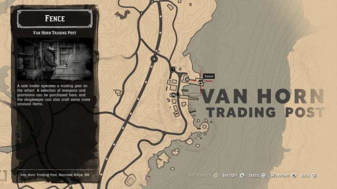 rdr 2 Торговый пост Ван Хорна - карта