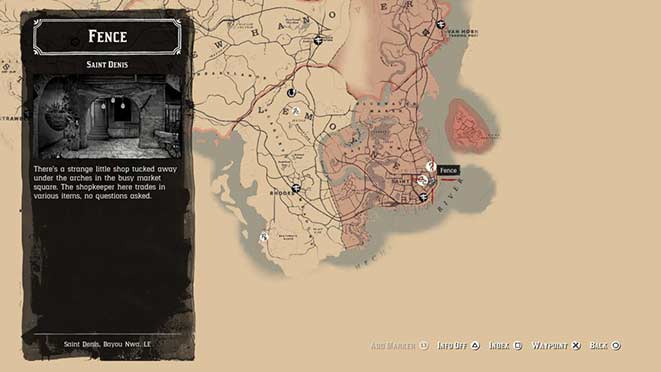 rdr 2 Сен-Дени - карта