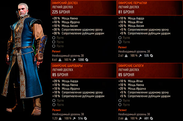 Ведьмак 3: Дикая охота - офирские доспехи
